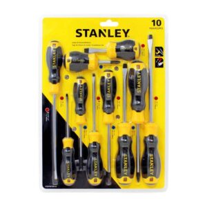 JUEGO DE DESARMADORES MIXTO CRUZ Y PLANO BÁSICOS 10 PZ 60-100S STANLEY