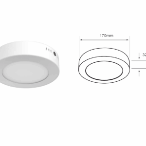 LAMPARA PARA PLAFLON LED DE SOBREPONER 12W LUZ DIA,INTERIORES NO ATENUABLE LED INTEGRADO TECNOLITE 12PTLLEDR65MVB