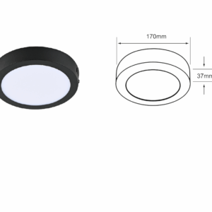 LAMPARA PLAFON LED DE SOBREPONER 12W LUZ DE DIA,INTERIORES NO ATENUABLE LED INTEGRADO  6500K TECNOLITE 12PTLLEDR65MVN