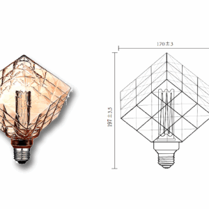 FOCO CUBO VINTAGE LED 3.5 W,SUAVE CALIDA,TECNOLITE 3DS170LEDFC20VA