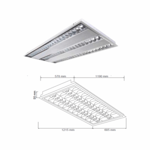 GABINETE DE LUZ COLGANTE PARA TECHOS COLOR PLATA SATINADO 60X120,48W PARA OFICINAS,TECNOLITE 48LTLLED3280V40B