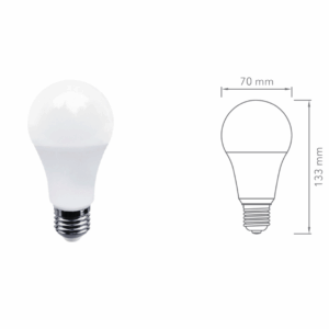 LAMPARA LED.17W,LUZ DE DIA,100-240,270 BASE E26 1500LM,6500K TECNOLITE 17A19LED65MV270