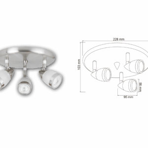 LAMPARA PLAFON TIPO SPOT REQUIERE 3 NO INCLUIDOS 50 W TECNOLITE FOCOS180LVC603MVS