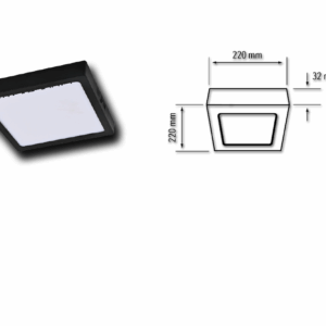 PLAFON LED NEGRO SOBREPONER CUADRADO 18W,3000k, TECNOLITE,18PTLLEDC30MVN