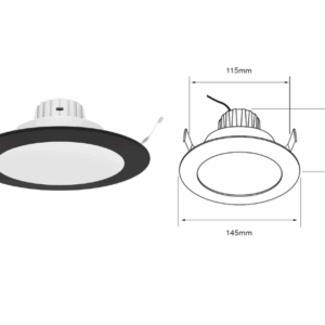 LAMPARA LUMINARIO LED 11W 3000K COLOR NEGRO TECNOLITE 11YDLED432MV30N