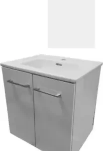 TOCADOR ESBAÑO URBAN PACK 50 CON ESPEJO Y LAVABO BLANCO 91327