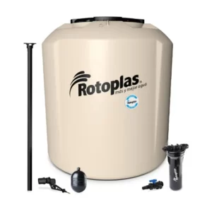 TINACO PLUS ROTOPLAS DE 450I EQUIPADO CON FILTRO Y ACCESORIOS 500470 BEIGE