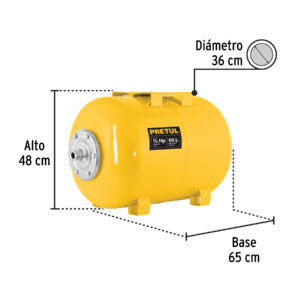 TANQUE HIDRONEUMATICO HORIZOMTAL,50L, PRETUL 27041