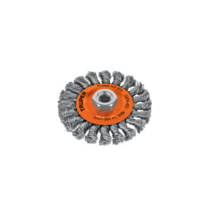 CARDA CIRCULAR 4" ALAMBRE TRENZADO, EJE 5/8"-11, TRUPER 17527