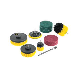 JUEGO DE 12 ACCESORIOS,LIMPIEZA Y ASENTADO PARA TALADRO,PRETUL 27191